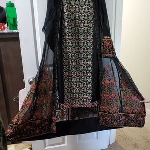 Open long gown style 4 piece dress